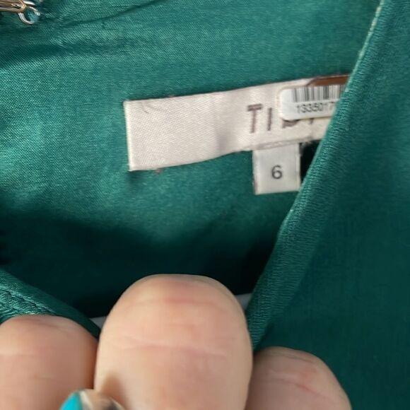 Tibi Midori Florence Green Mini Dress Puff long sleeve Size 6 - Picture 7 of 12